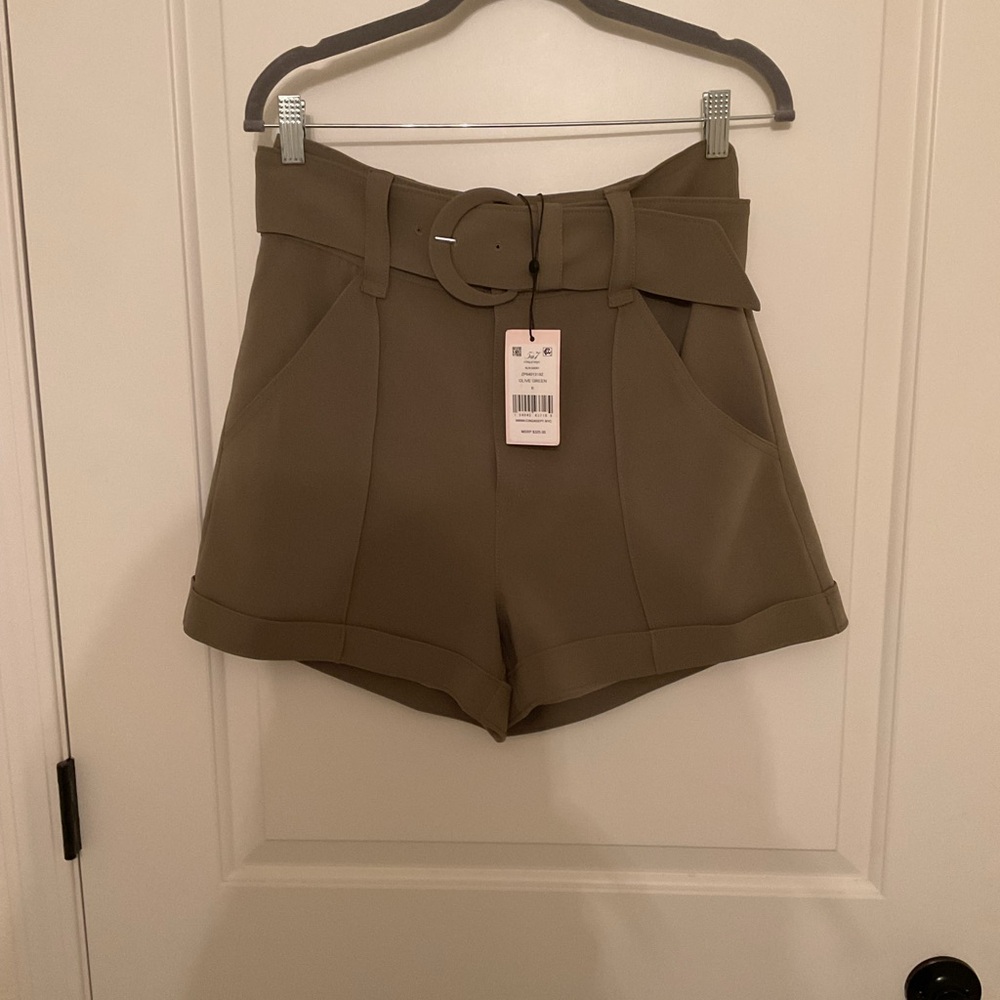 Cinq à Sept Olive Green Aldi Women Shorts